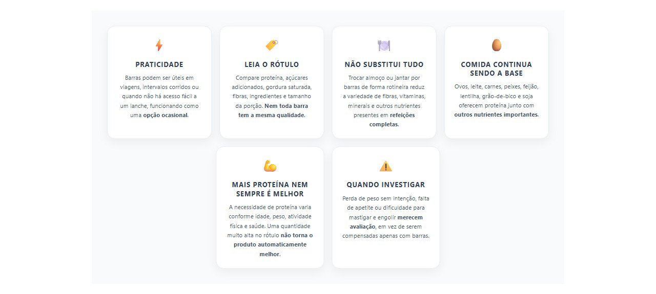 Barra de proteína ou comida de verdade: quando a praticidade compensa
