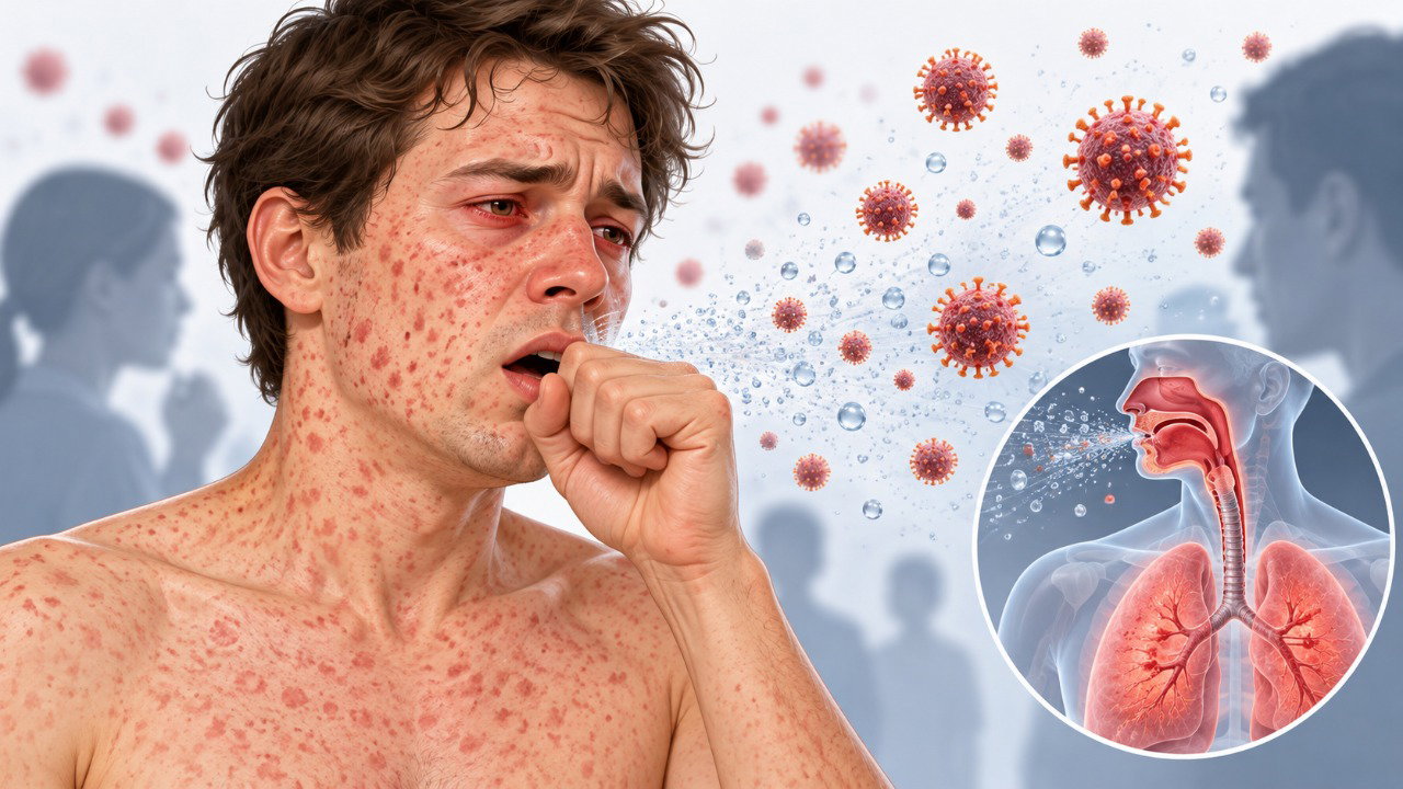 O sarampo pode causar febre, tosse, coriza, olhos avermelhados e manchas na pele, além de ser altamente contagioso.