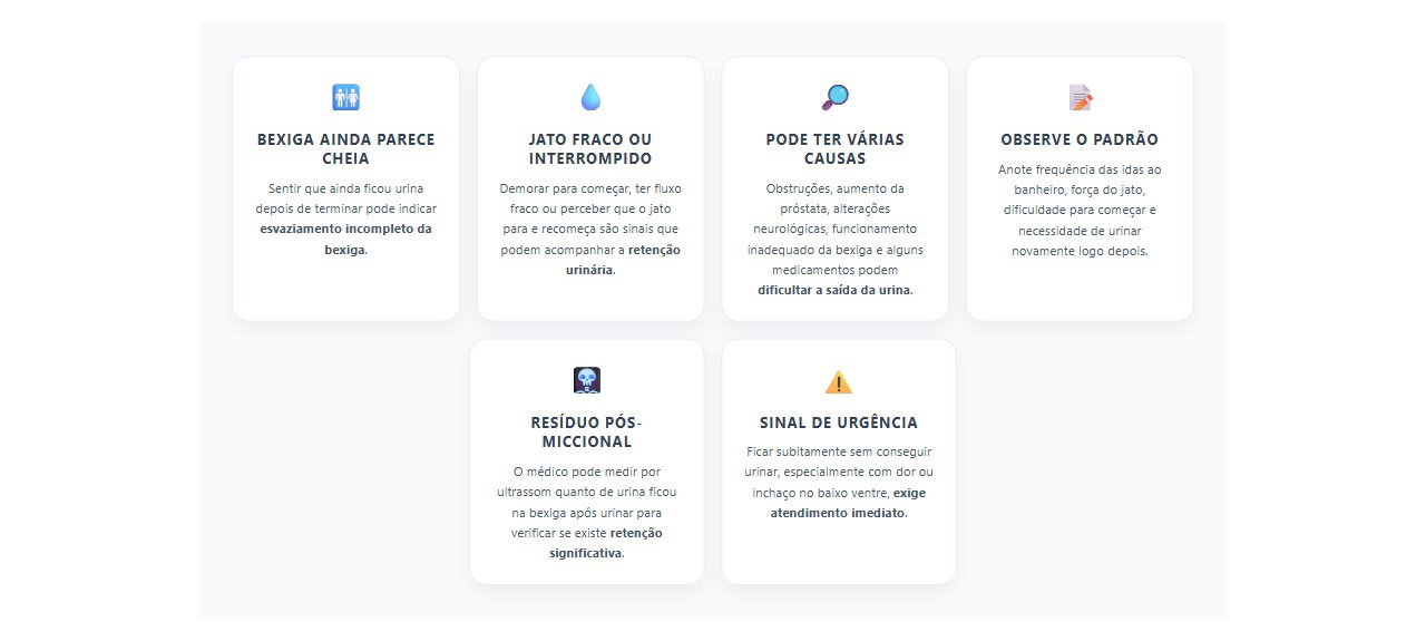 Sensação de bexiga cheia após urinar: sinais de que pode haver retenção