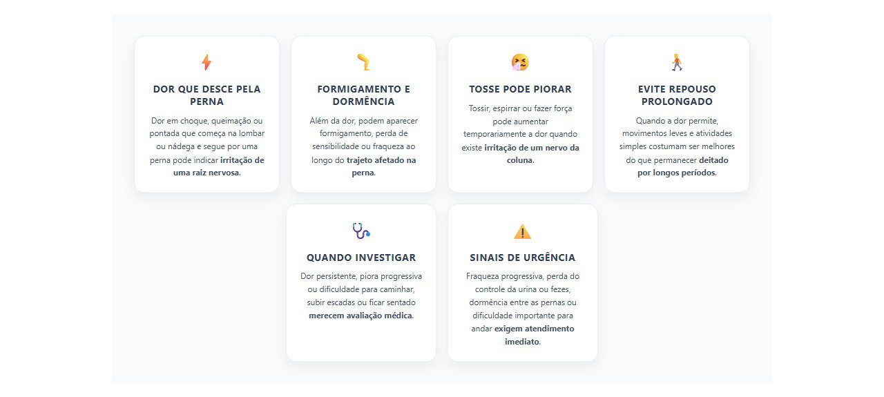Dor que sai da nádega e desce pela perna: sinais que lembram ciática