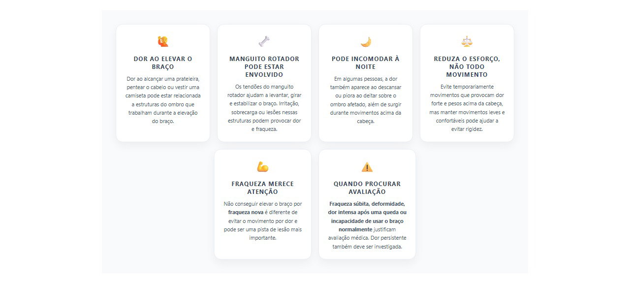 Dor no ombro ao levantar o braço: 6 sinais e cuidados importantes