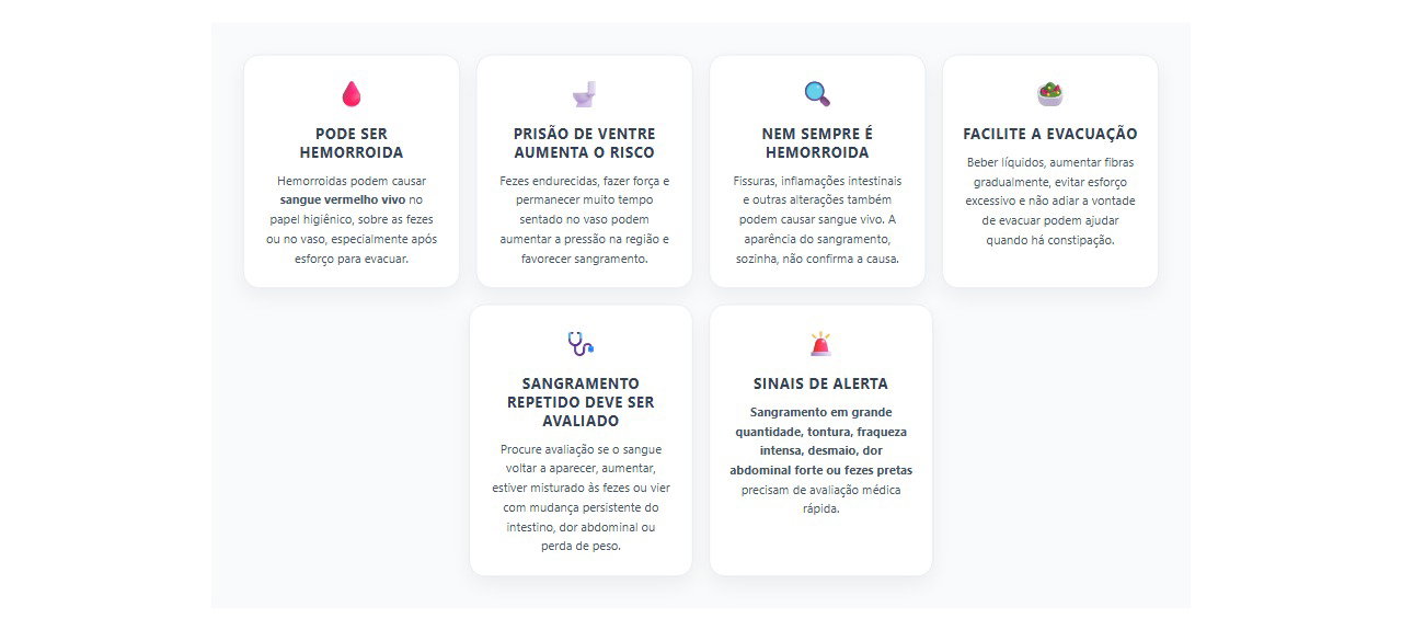 Sangue vermelho vivo no papel: 6 sinais para saber quando investigar