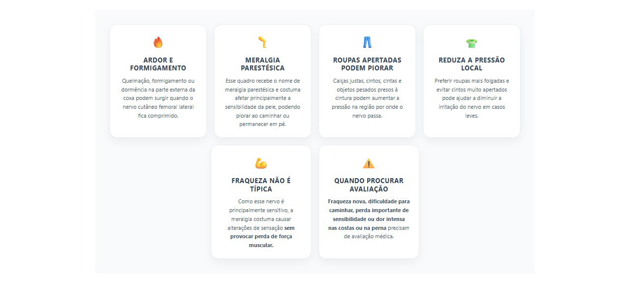 Ardor ou dormência na parte de fora da coxa: 6 sinais de nervo comprimido