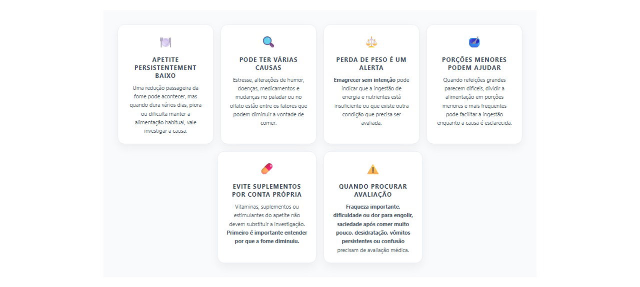 Perda de apetite por vários dias: 6 sinais de que vale investigar a causa
