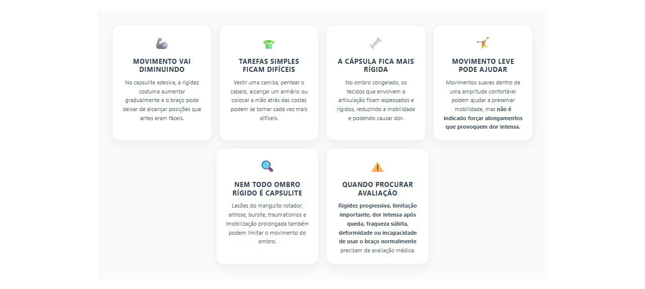 Ombro cada vez mais travado: 6 sinais de que pode ser ombro congelado
