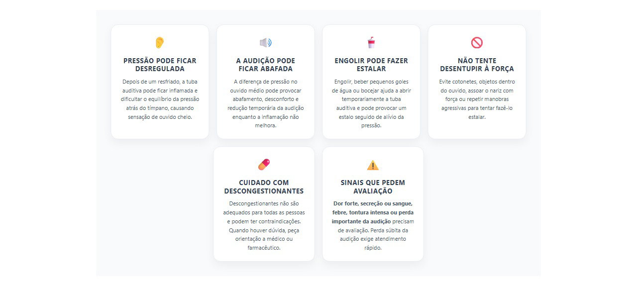 Ouvido tampado após resfriado: 6 sinais e cuidados para aliviar a pressão