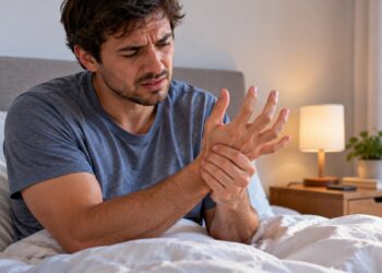 Rigidez prolongada nos dedos ao acordar pode ser um sinal de inflamação nas articulações.