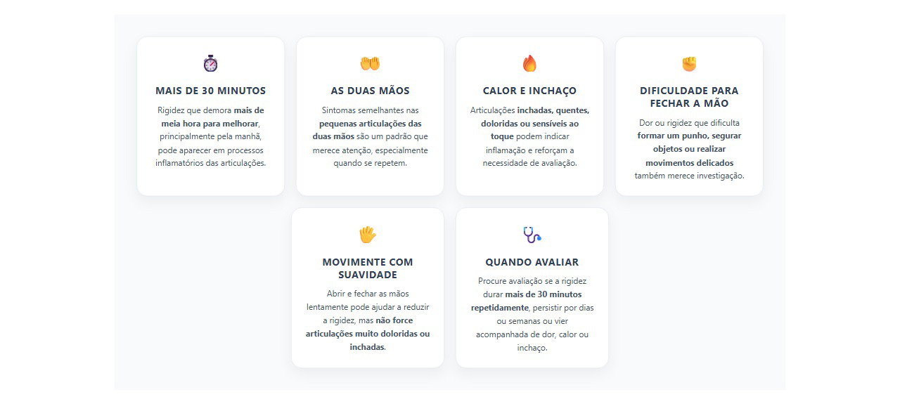 Sinais de que a rigidez nos dedos merece investigação
