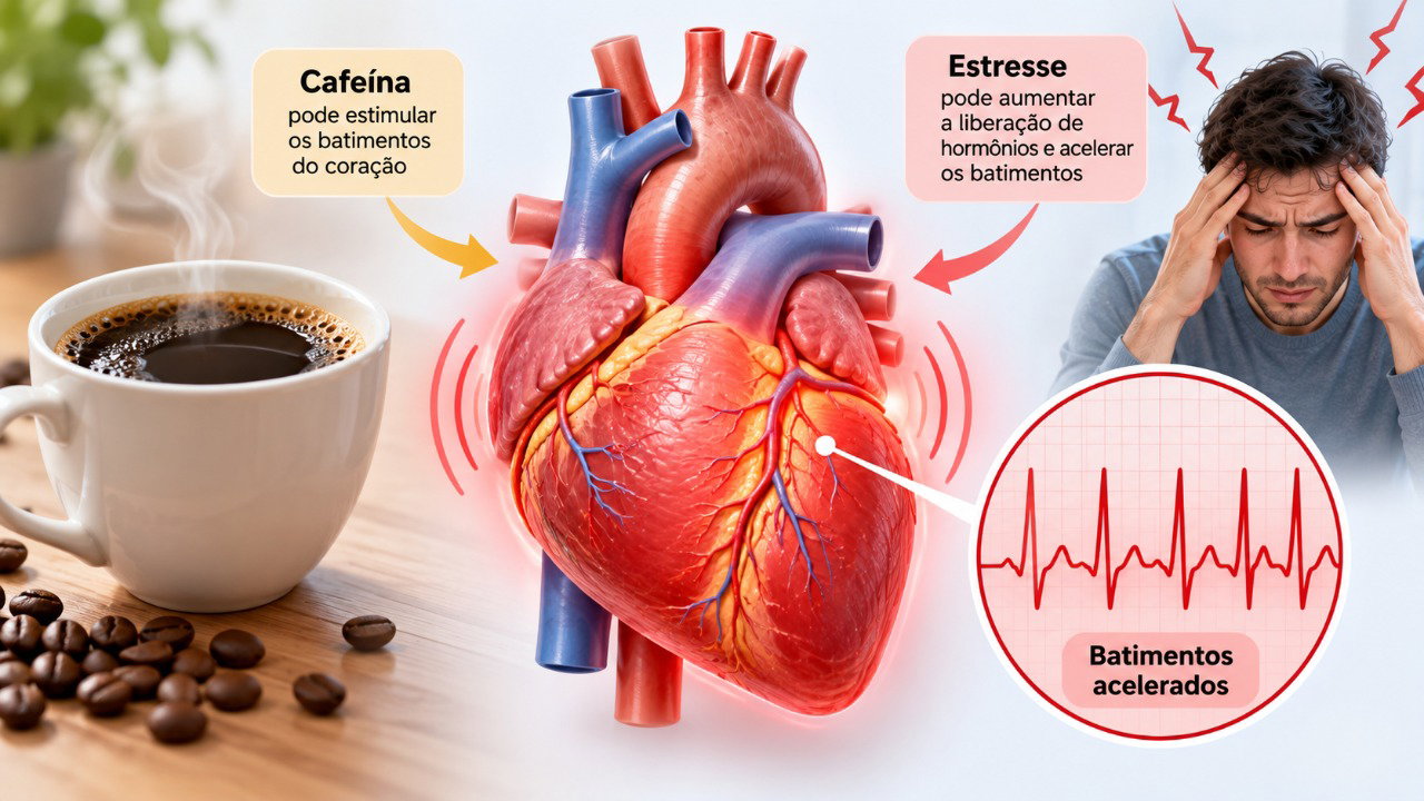 Cafeína e estresse estão entre os possíveis gatilhos de palpitações em algumas pessoas.