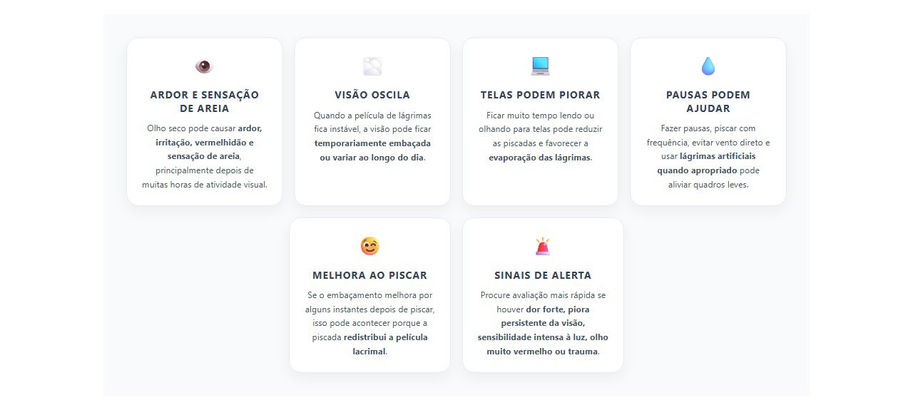 Olhos ardendo e visão embaçada: sinais de ressecamento ocular