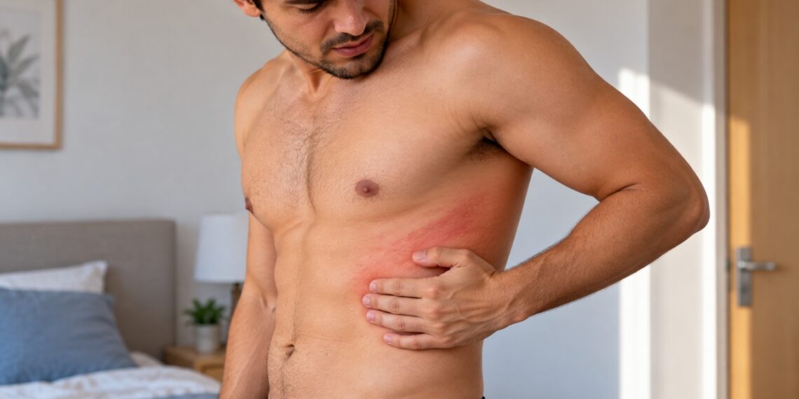Ardor, dor ou formigamento em faixa de um lado do corpo podem aparecer antes das bolhas do cobreiro.