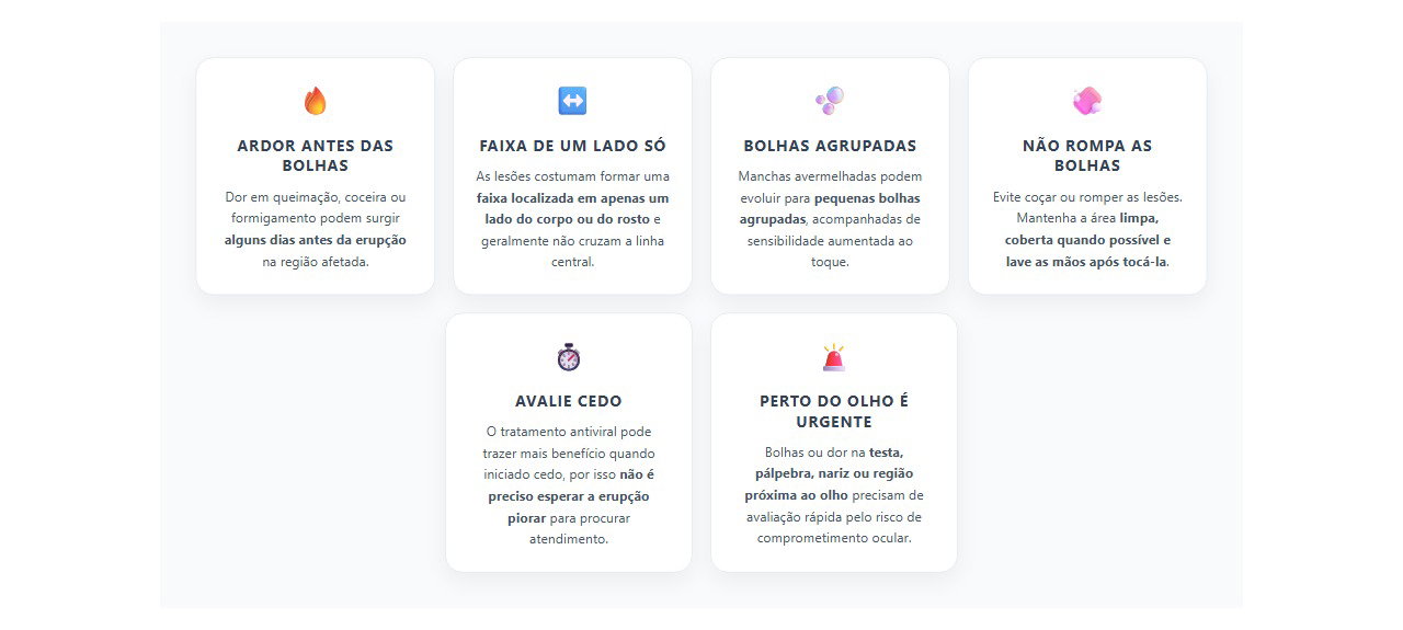 Cobreiro: sinais que podem aparecer antes e depois das bolhas