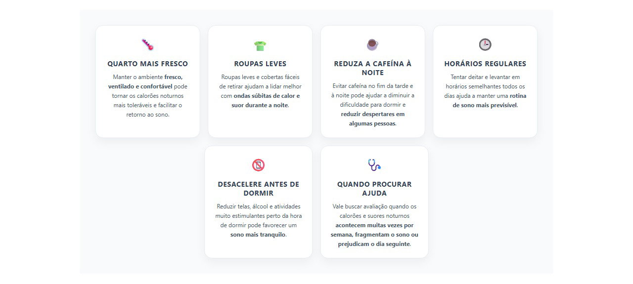 Calorões na menopausa: hábitos que podem ajudar a dormir melhor