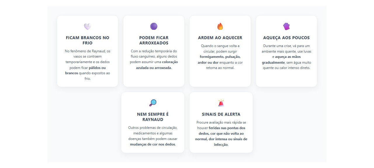 Dedos mudando de cor no frio: sinais que podem indicar Raynaud
