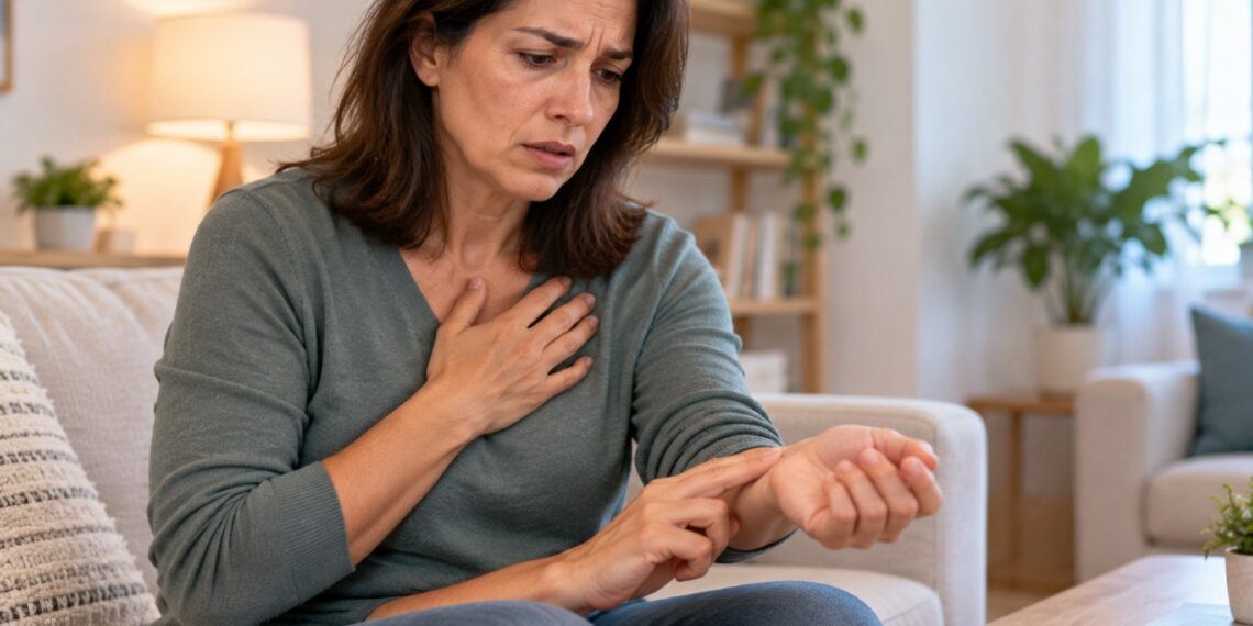 Pulso irregular ou sensação de batidas falhando pode indicar uma alteração do ritmo cardíaco.