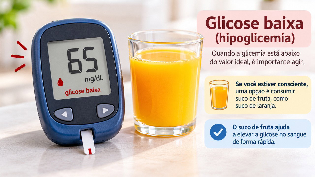 Medir a glicose durante os sintomas ajuda a identificar a hipoglicemia e orientar os cuidados necessários.