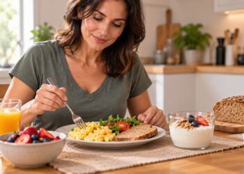 Distribuir fontes de proteína entre as refeições pode ajudar na manutenção da massa muscular ao longo dos anos.