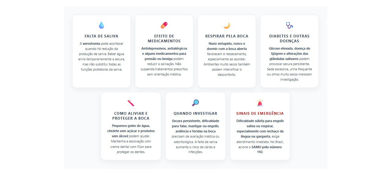 Boca seca mesmo bebendo água: 7 causas, cuidados e sinais de alerta