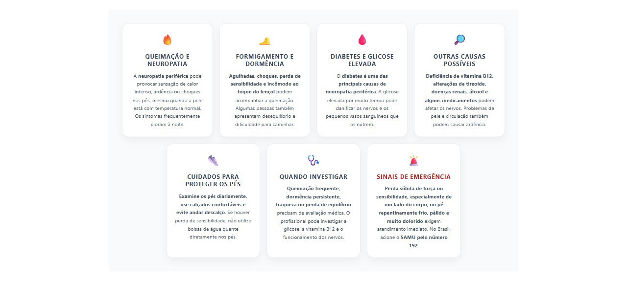 Queimação nos pés à noite: 7 causas, cuidados e sinais de alerta da neuropatia