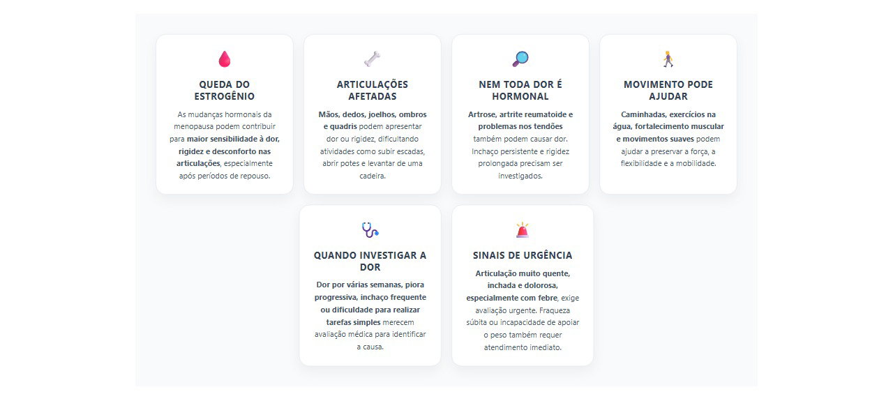 Dor nas articulações na menopausa: 6 sinais e cuidados que merecem atenção