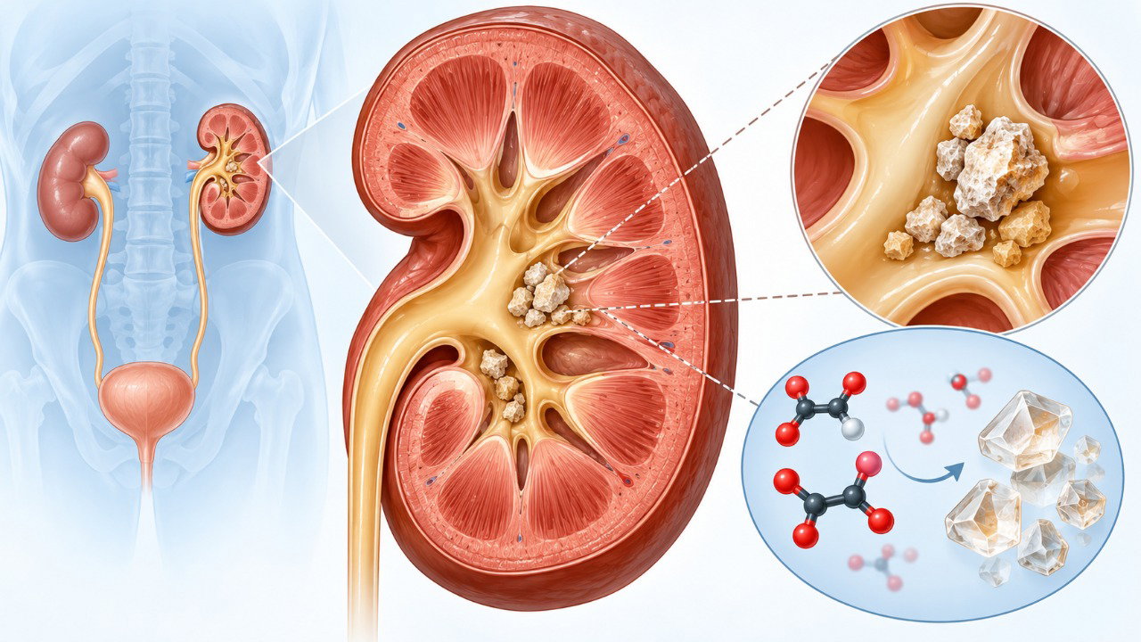Doses elevadas de vitamina C podem aumentar a eliminação urinária de oxalato, substância envolvida na formação de alguns cálculos renais.