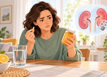 O consumo excessivo de suplementos de vitamina C pode aumentar a preocupação com a formação de pedras nos rins em pessoas predispostas.