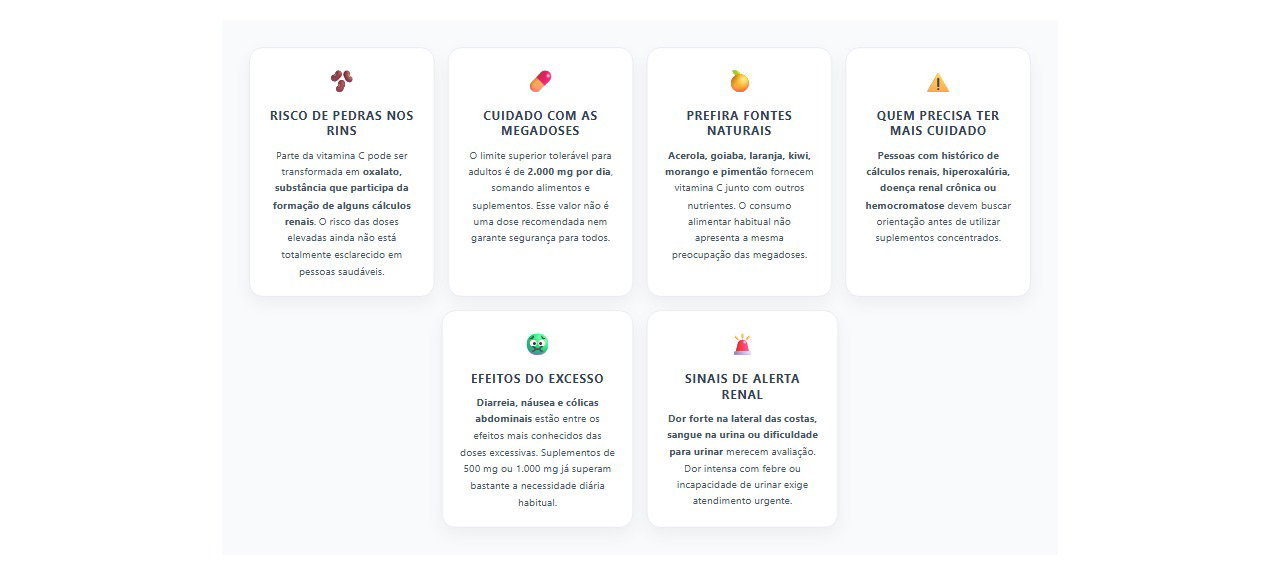 Vitamina C em excesso: 6 cuidados para proteger os rins e evitar riscos
