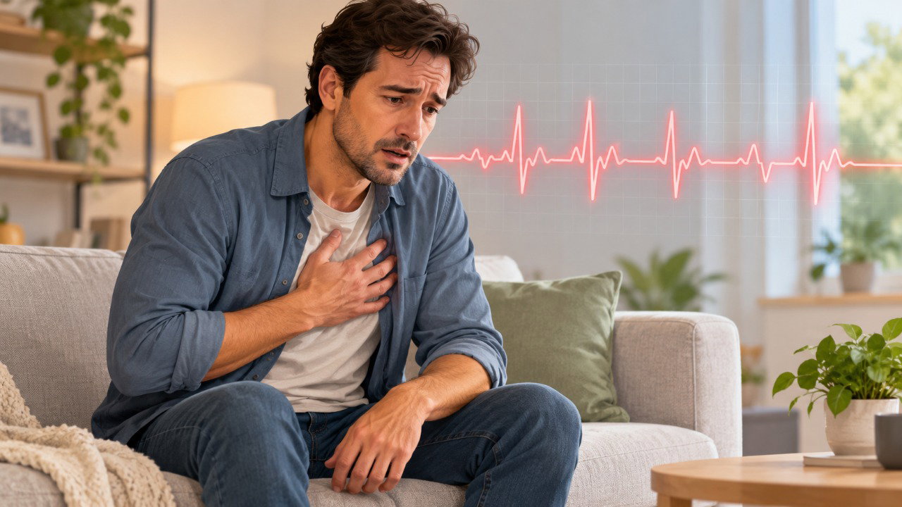 Na fibrilação atrial, sinais elétricos desorganizados podem provocar batimentos irregulares e cansaço.