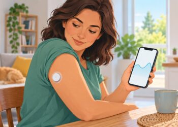 O sensor de glicose permite acompanhar as variações do açúcar no organismo ao longo do dia, mesmo sem o uso de insulina.