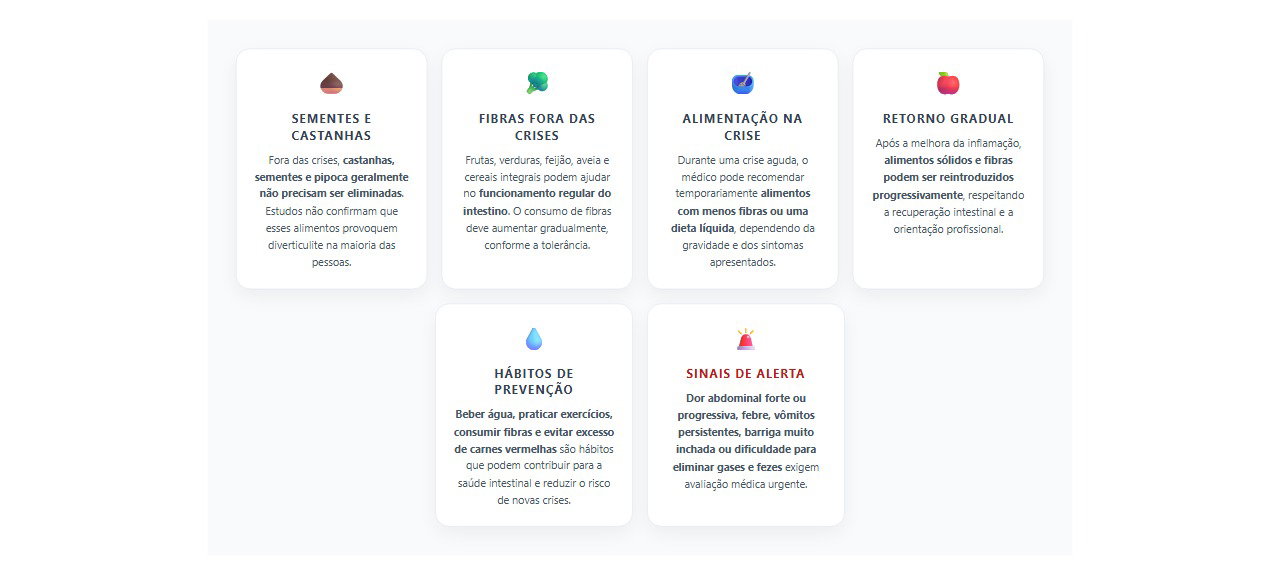 Diverticulite: 6 cuidados com a alimentação durante e fora das crises