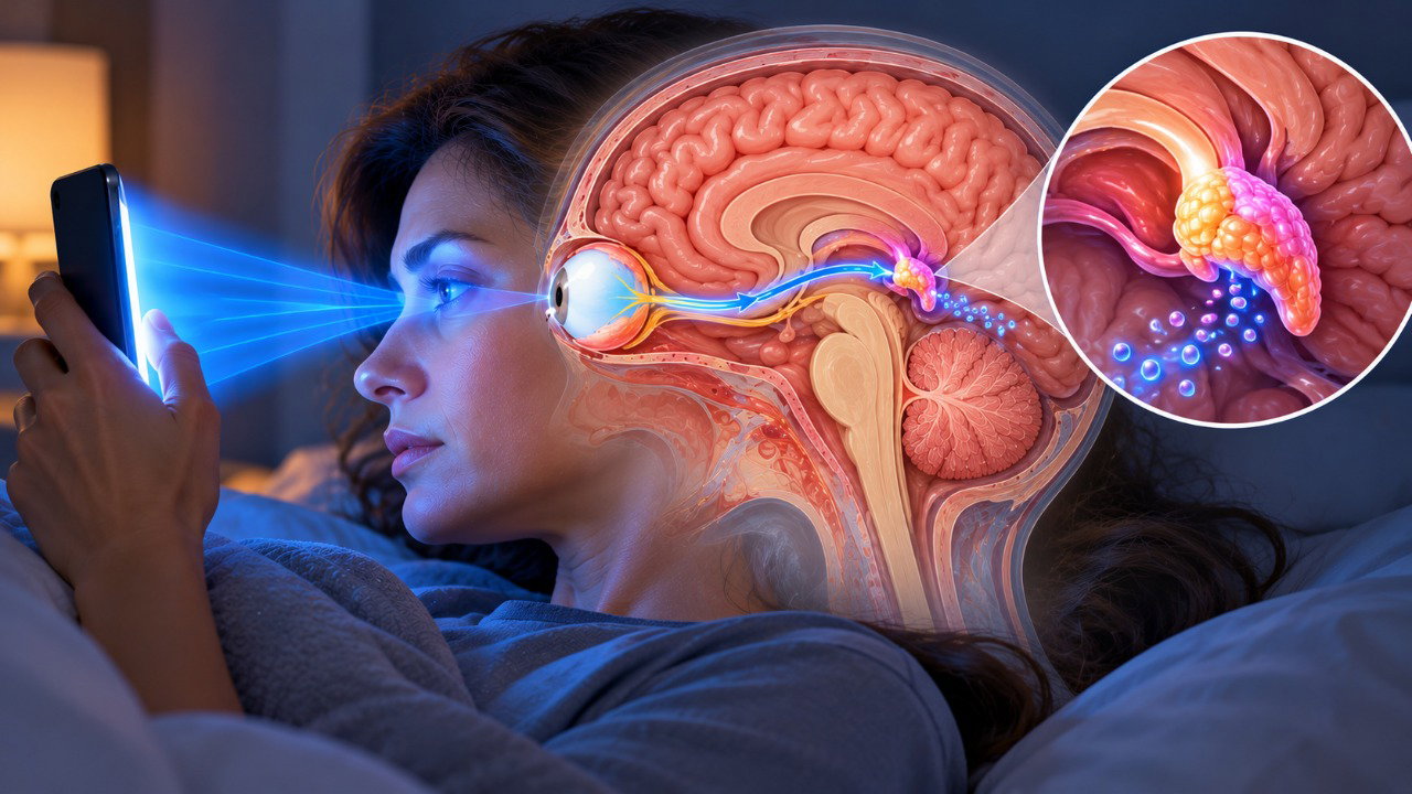 A luz emitida pelo celular pode atrasar a liberação de melatonina e interferir no ritmo natural de sono e vigília.