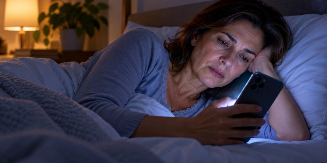 Usar o celular antes de dormir pode dificultar o início do sono devido à luz da tela e aos estímulos que mantêm a mente desperta.