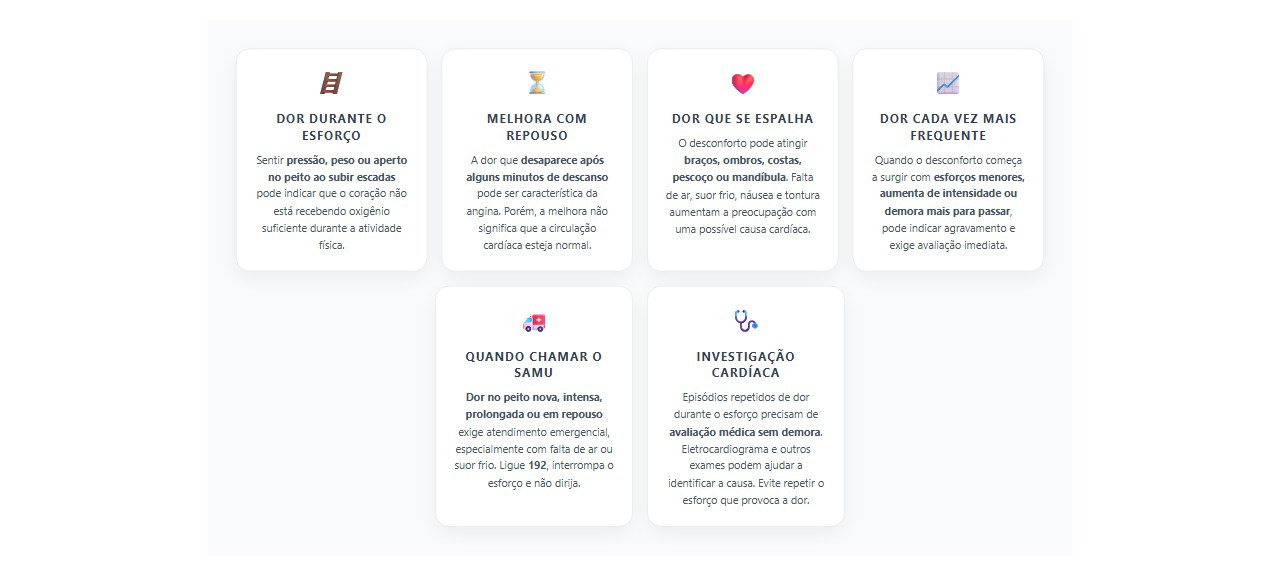 Dor no peito ao subir escadas: 6 sinais de alerta que podem indicar angina