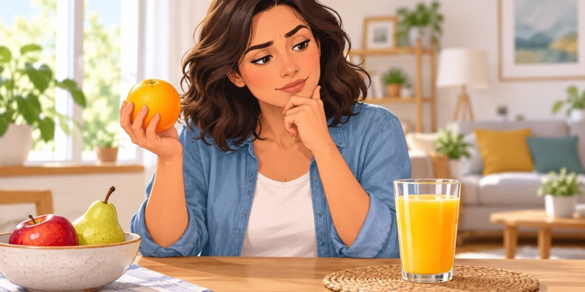 A fruta inteira costuma ser mais vantajosa para quem tem diabetes por oferecer fibras e maior saciedade.
