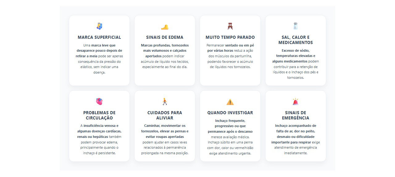 Marca da meia no tornozelo: 8 sinais e cuidados para identificar o inchaço