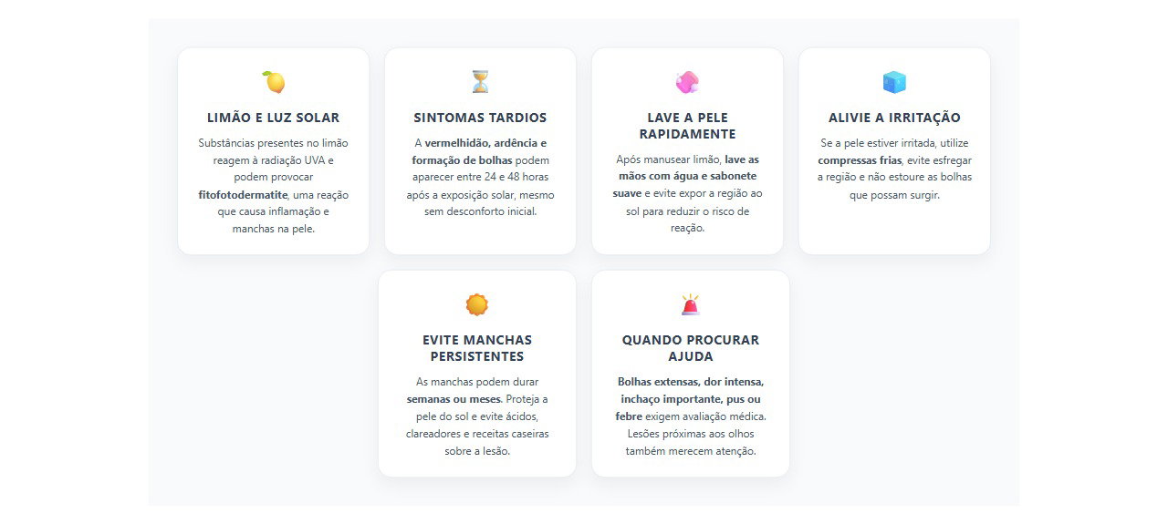 Mancha de limão na pele: 6 sinais e cuidados para evitar queimaduras e marcas escuras