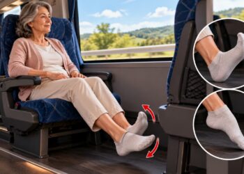 Movimentar os pés e tornozelos durante viagens longas de ônibus ajuda a estimular a circulação e reduzir o tempo de imobilidade.