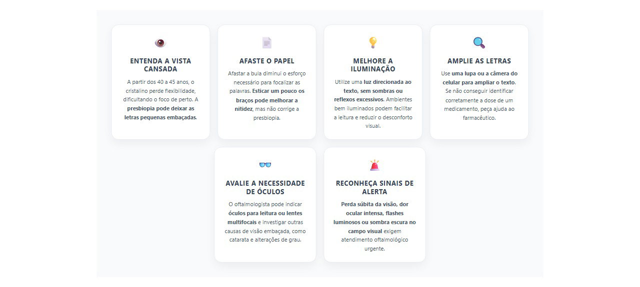 Vista cansada após os 45 anos: 6 cuidados para ler letras pequenas com segurança