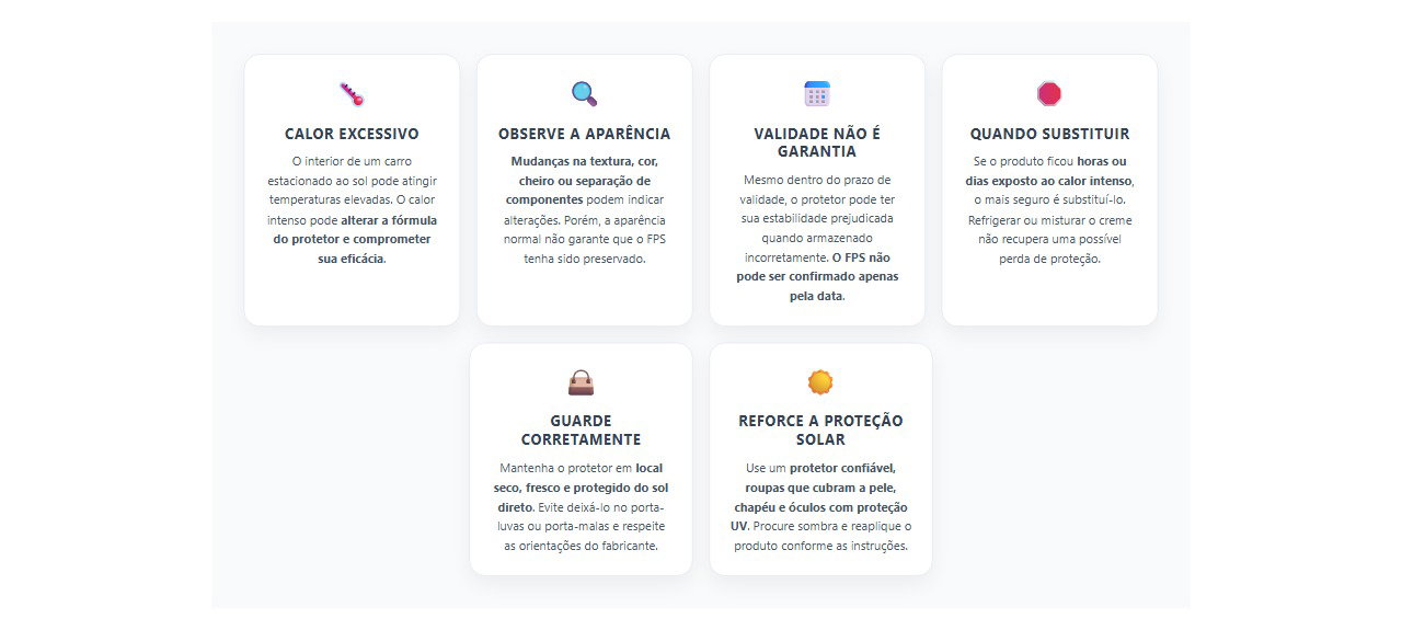 Protetor solar esquecido no carro quente: 6 cuidados para não comprometer a proteção