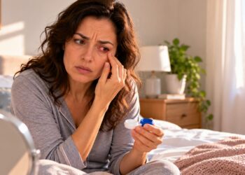 Dormir com lentes de contato pode provocar vermelhidão e irritação nos olhos, além de aumentar o risco de infecções da córnea.
