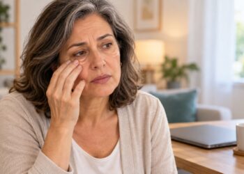 O tremor involuntário da pálpebra costuma estar relacionado ao cansaço, estresse, falta de sono ou consumo excessivo de cafeína.