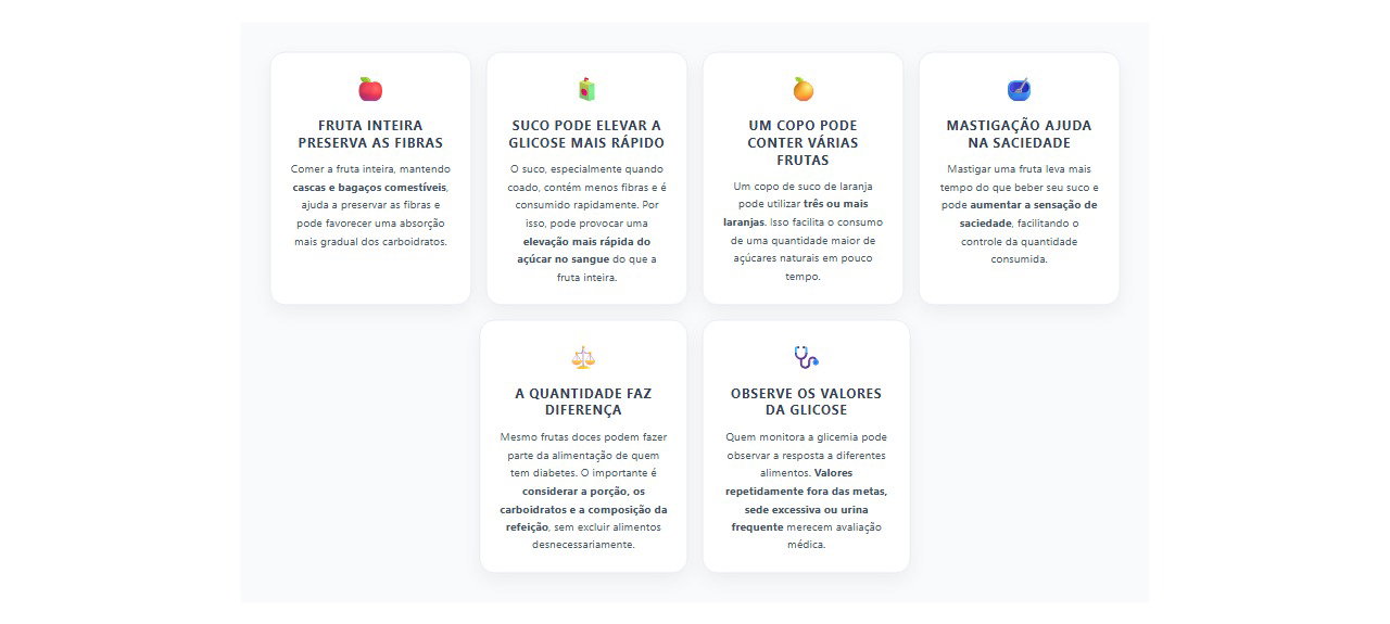 Fruta inteira ou suco: 6 diferenças importantes para controlar a glicose
