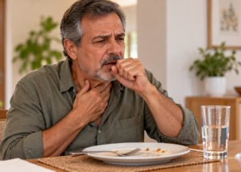 O pigarro depois de comer pode estar relacionado ao refluxo ou à irritação da garganta, e limpar a voz repetidamente pode piorar o incômodo.