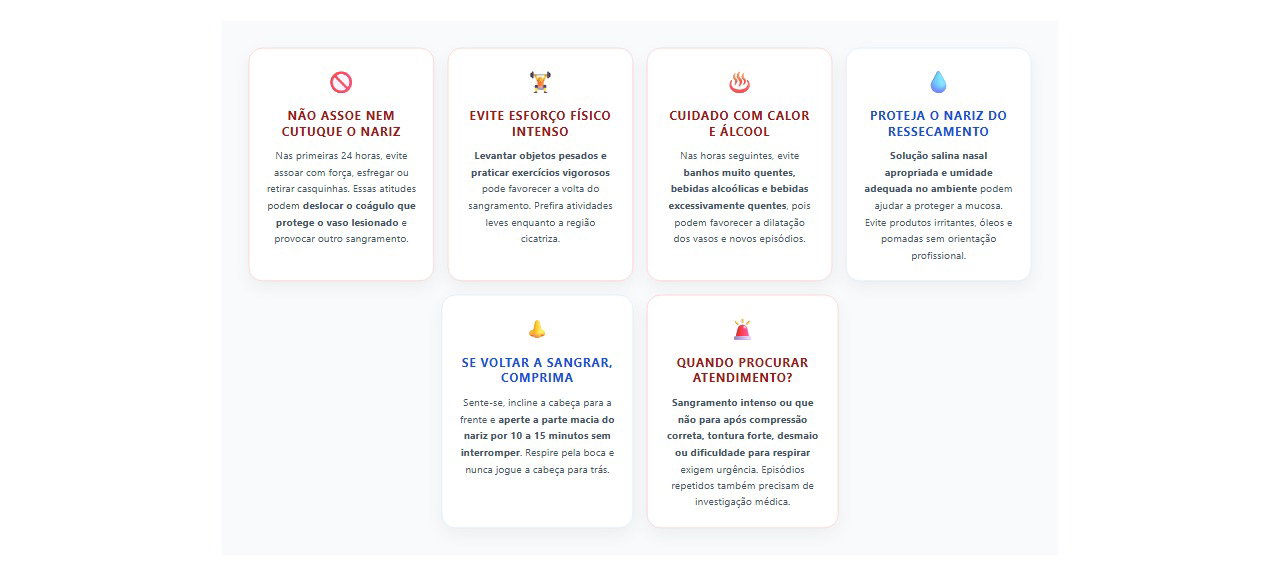 Nariz voltou a sangrar: 6 cuidados essenciais nas primeiras 24 horas