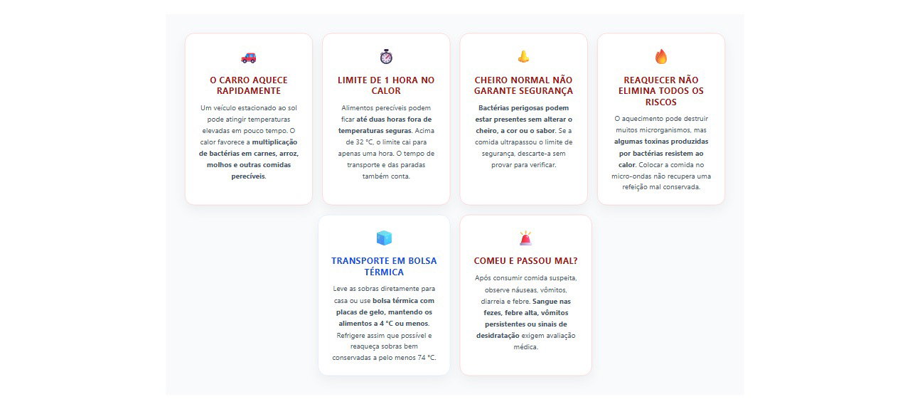 Comida esquecida no carro: 6 cuidados para evitar intoxicação alimentar