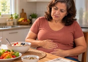 Aumentar rapidamente o consumo de aveia, frutas e verduras pode provocar gases e estufamento antes que o intestino se adapte.