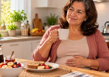 O café da manhã pode estimular os movimentos naturais do intestino, ajudando a criar uma rotina de evacuação para quem sofre com prisão de ventre.