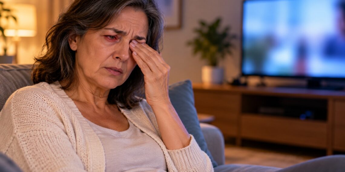 Olhos ardendo depois de assistir à televisão podem estar relacionados à redução das piscadas e ao ressecamento ocular.