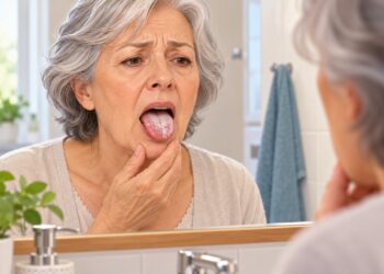 Placas brancas na língua e dentro da boca podem indicar candidíase oral, especialmente quando acompanhadas de ardor e irritação.