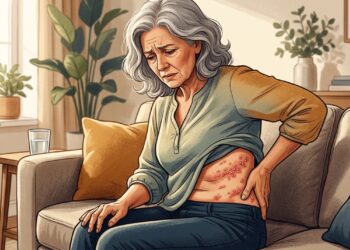 Pele queimando de um lado do corpo pode ser um dos primeiros sinais de herpes-zóster, mesmo antes do aparecimento das bolhas.